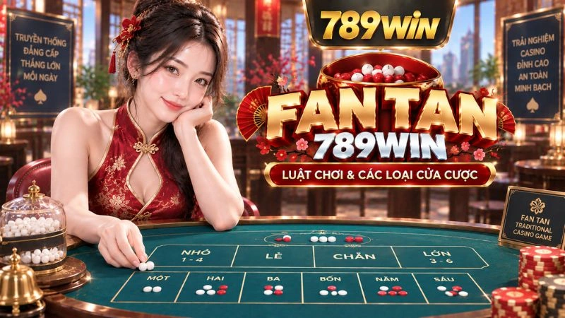 Bàn Fan Tan 789WIN minh họa các khu vực đặt cược