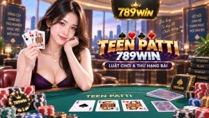 Bàn Teen Patti 789WIN với các tay bài ba lá