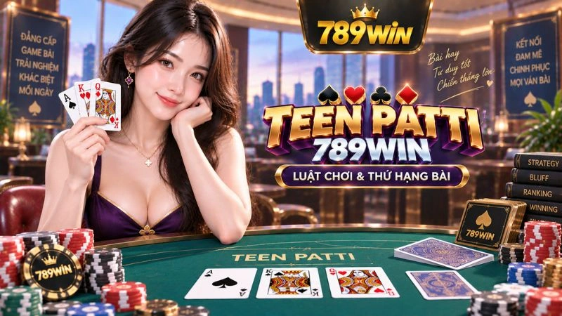 Bàn Teen Patti 789WIN với các tay bài ba lá